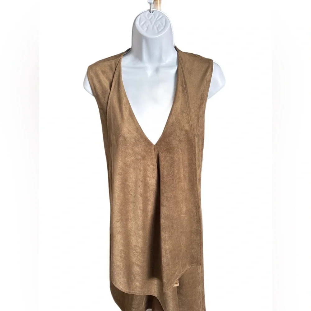 BCBGMaxAzria | Faux Suede Asymmetrical High Low Dress - Picture 5 of 8